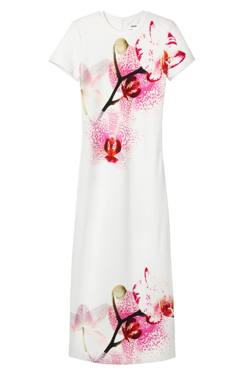 Desigual M. Christian Lacroix Orchid Midi Dress, Alternate, color, White