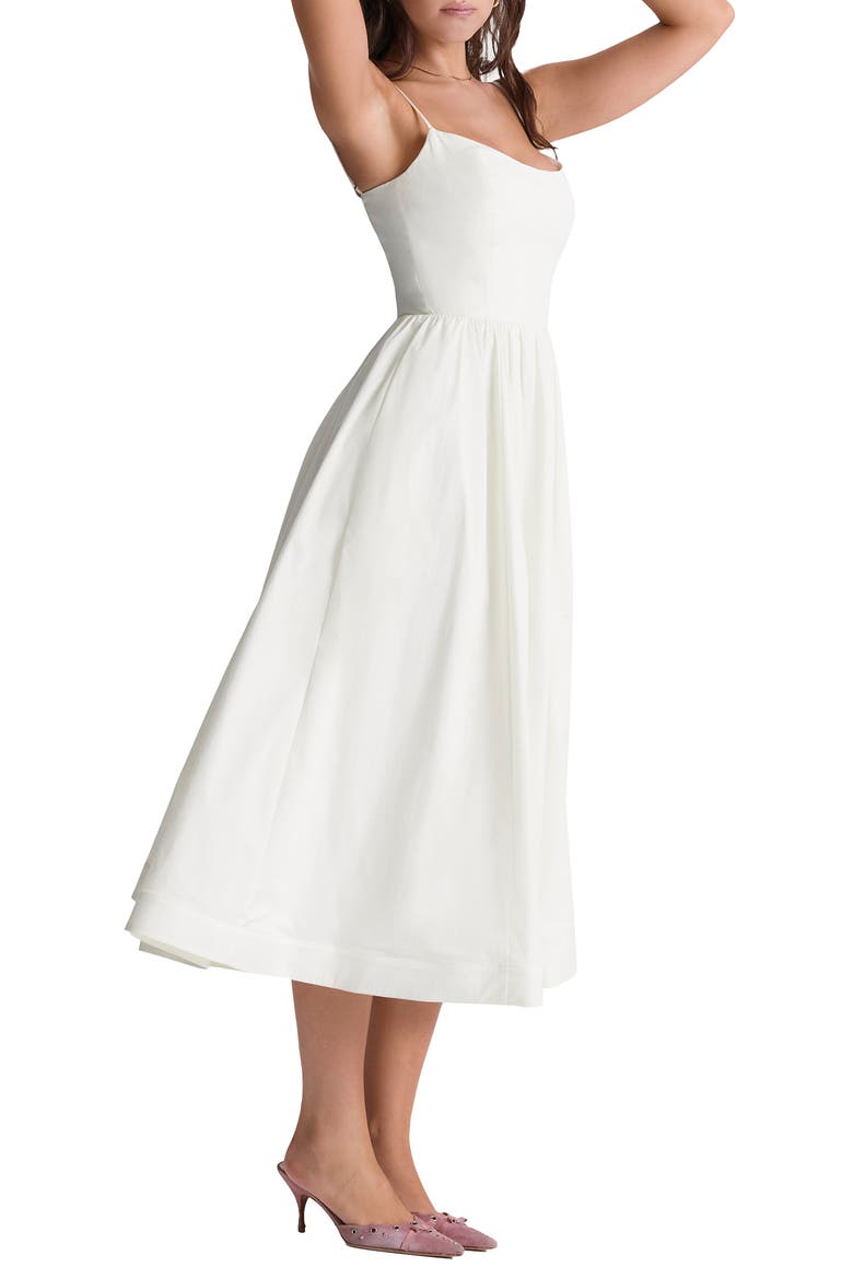 Lolita Corset Cotton Blend Fit & Flare Dress, Alternate, color, IVORY