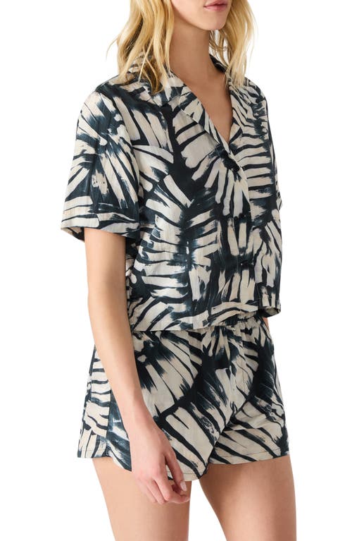 Steve Madden Sandra Palm Print Camp Shirt