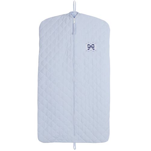 Little English Quilted Garment Bag in Blue Bow 