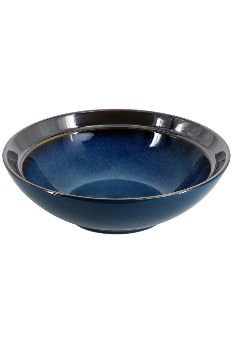 16 Piece Priya Reactive Glaze Stoneware Dinnerware Set, Alternate, color, Blue