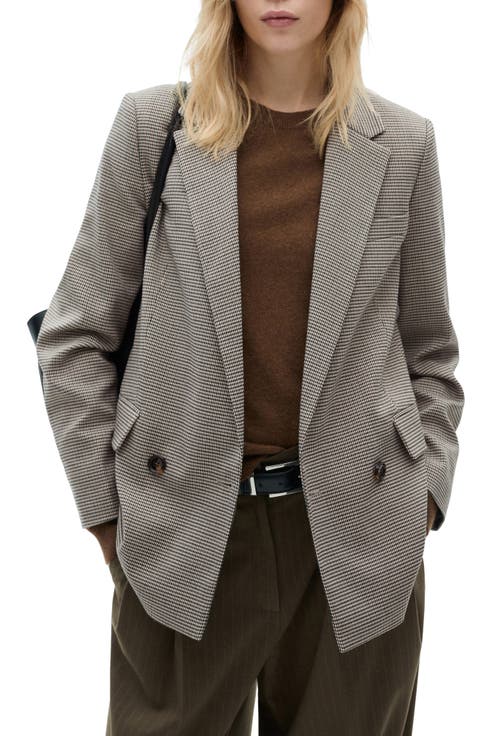 Houndstooth Check Blazer