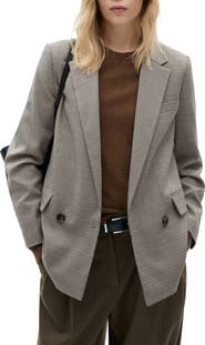 MANGO Houndstooth Check Blazer
