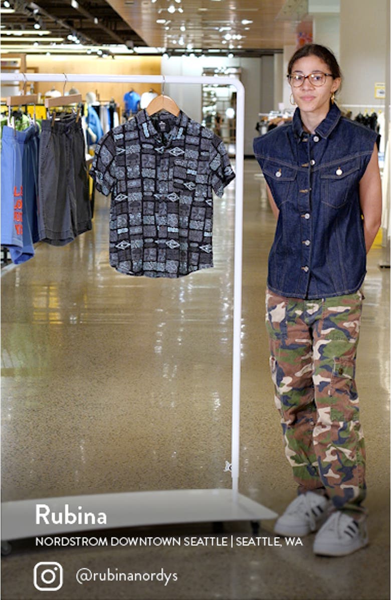 Kids' Future Evolution Short Sleeve Button-Up Shirt, sales video thumbnail