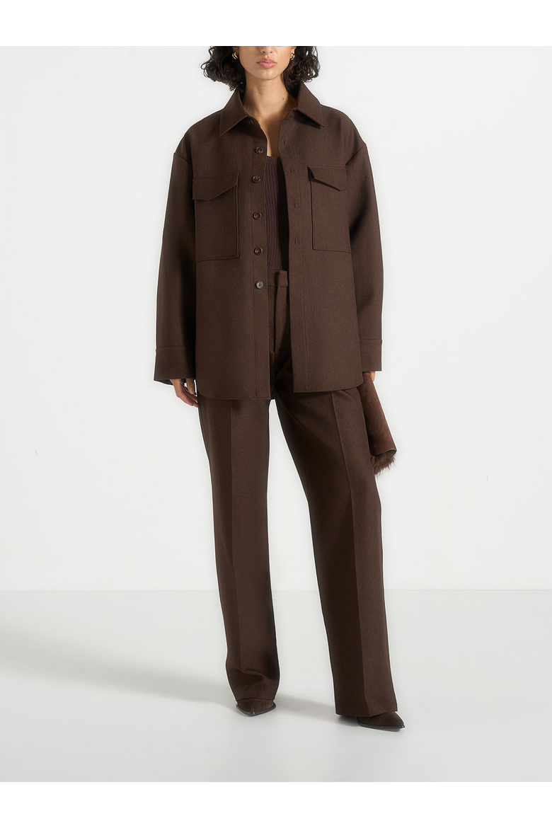 Joy Relaxed Fit Oversized Shirt, Alternate, color, Brown