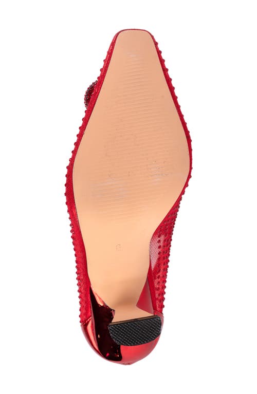 Lady Couture Rhinestone Mesh Pump In Red