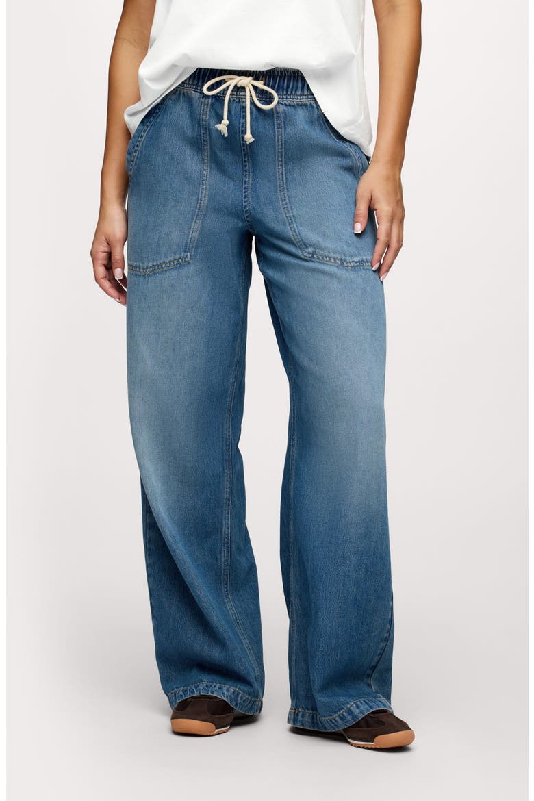 Wide Leg Drawstring Jeans, Main, color, ATHENS WASH