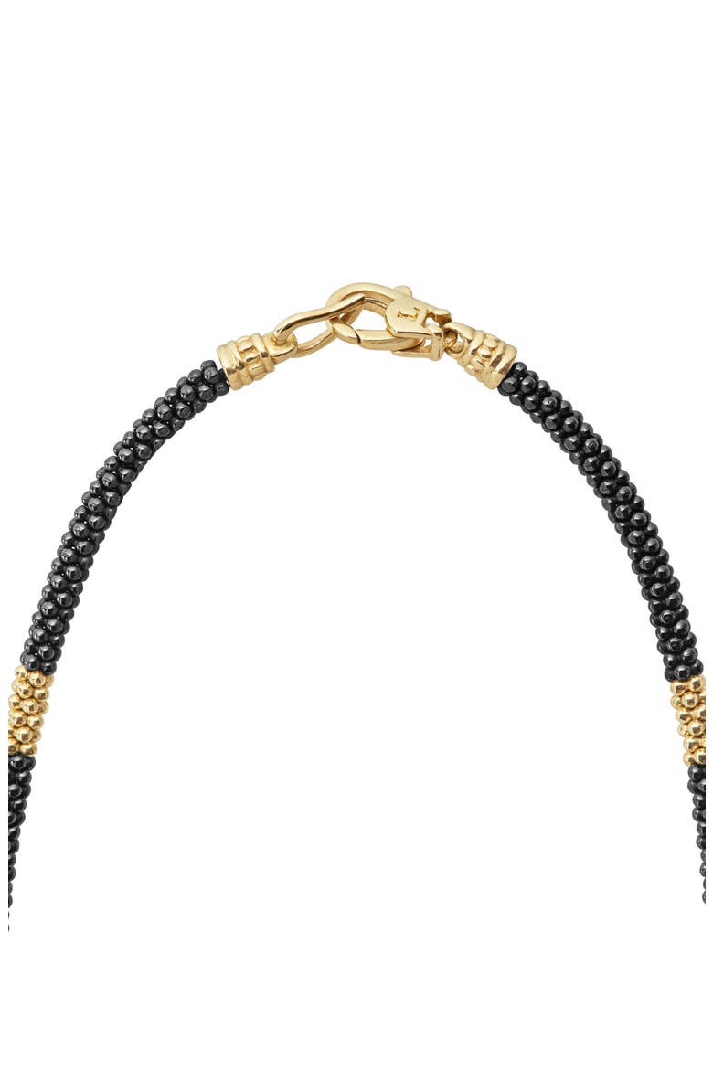 Black Caviar Beaded Necklace, Alternate, color, BLACK