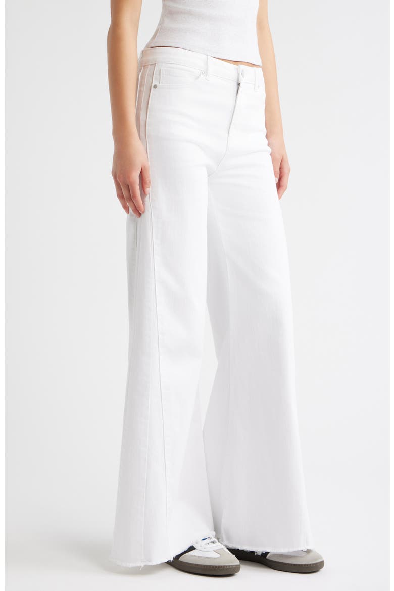 Raw Hem Wide Leg Jeans, Alternate, color, WHITE