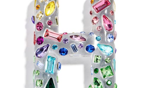 Baublebar Crystal Initial Key Ring Bag Charm In Gold