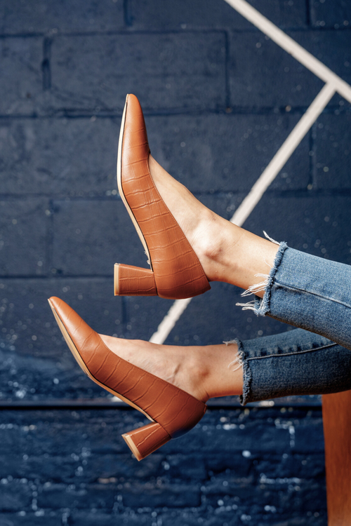 Ally Shoes Lower Block Heel Pump