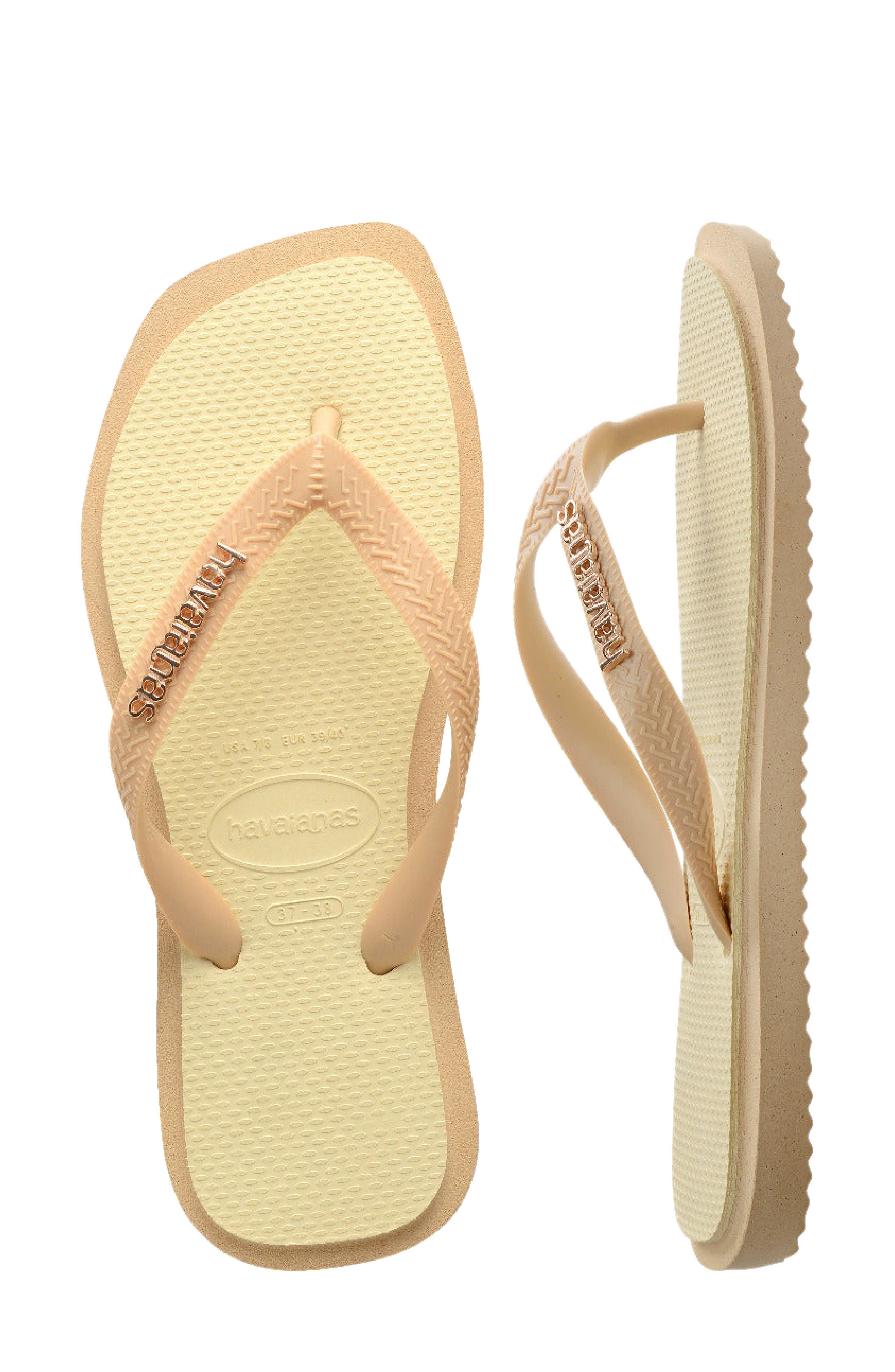 Havaianas Fusion Square Logo Flip Flop, Alternate, color, Golden