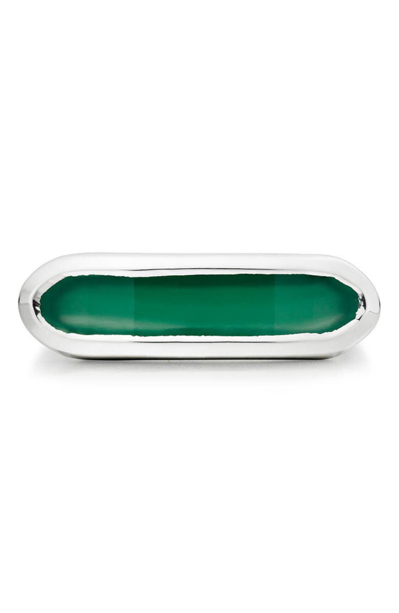 Monica Vinader Baja Green Onyx Ring, Alternate, color, Sterling Silver