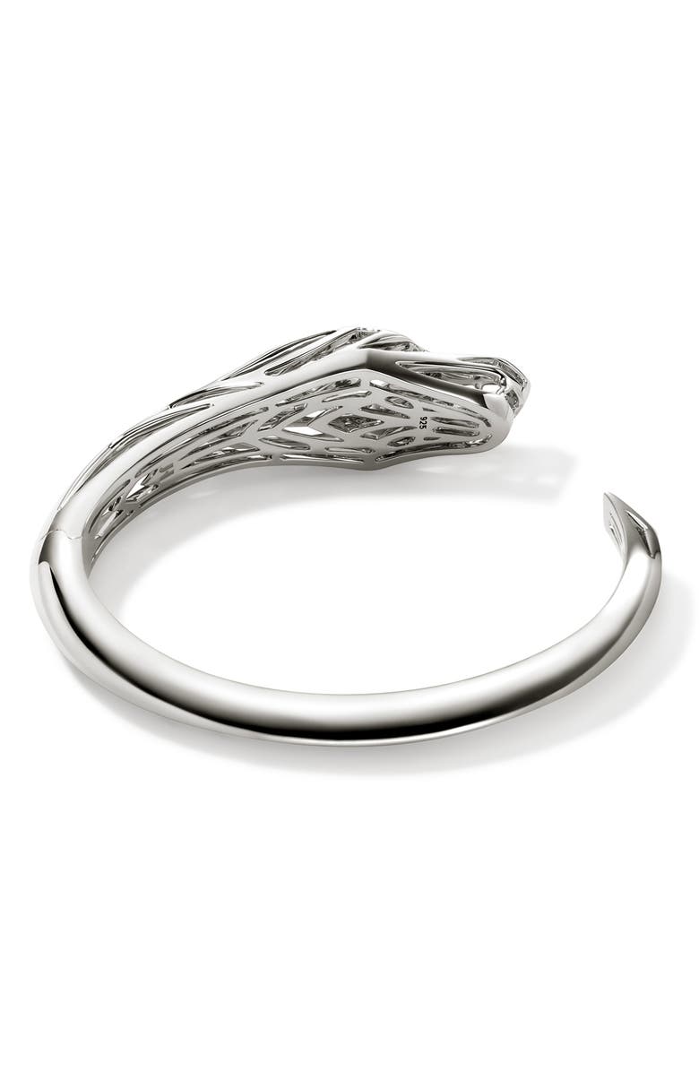 John Hardy Naga Hinged Cuff, Sterling Silver, Diamonds, Alternate, color, Silver