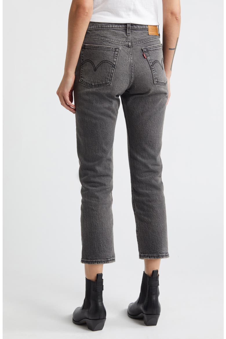 Wedgie High Waist Ankle Straight Leg Jeans, Alternate, color, WELL WORN