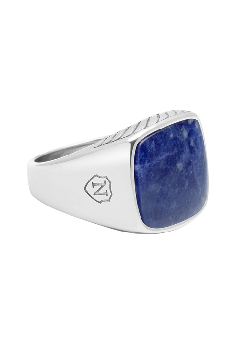 Signet Ring With Blue Dumortierite