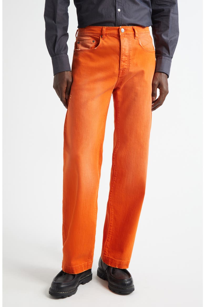 Oceano Distressed Regular Fit Jeans, Main, color, ORANGE