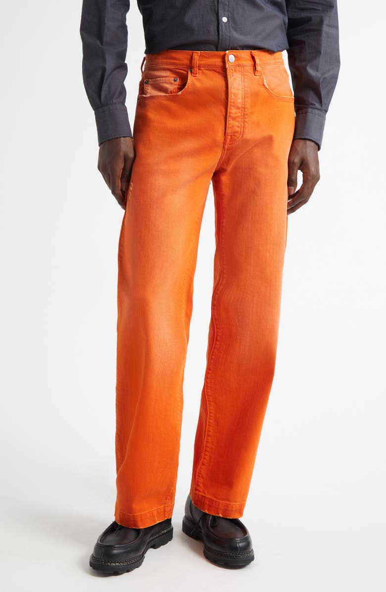 Massimo Alba Oceano Distressed Regular Fit Jeans, Main, color, Orange