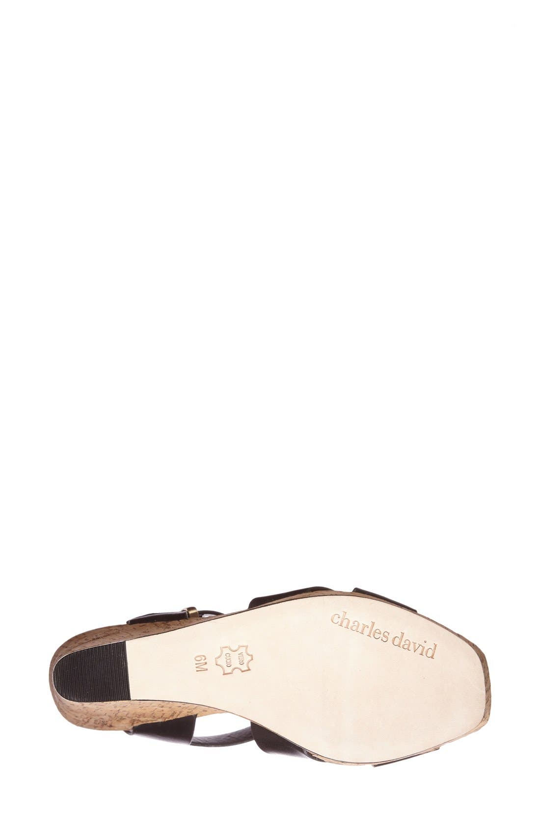 Charles David 'Oliver' Cork Platform Wedge Sandal, Alternate, color, 