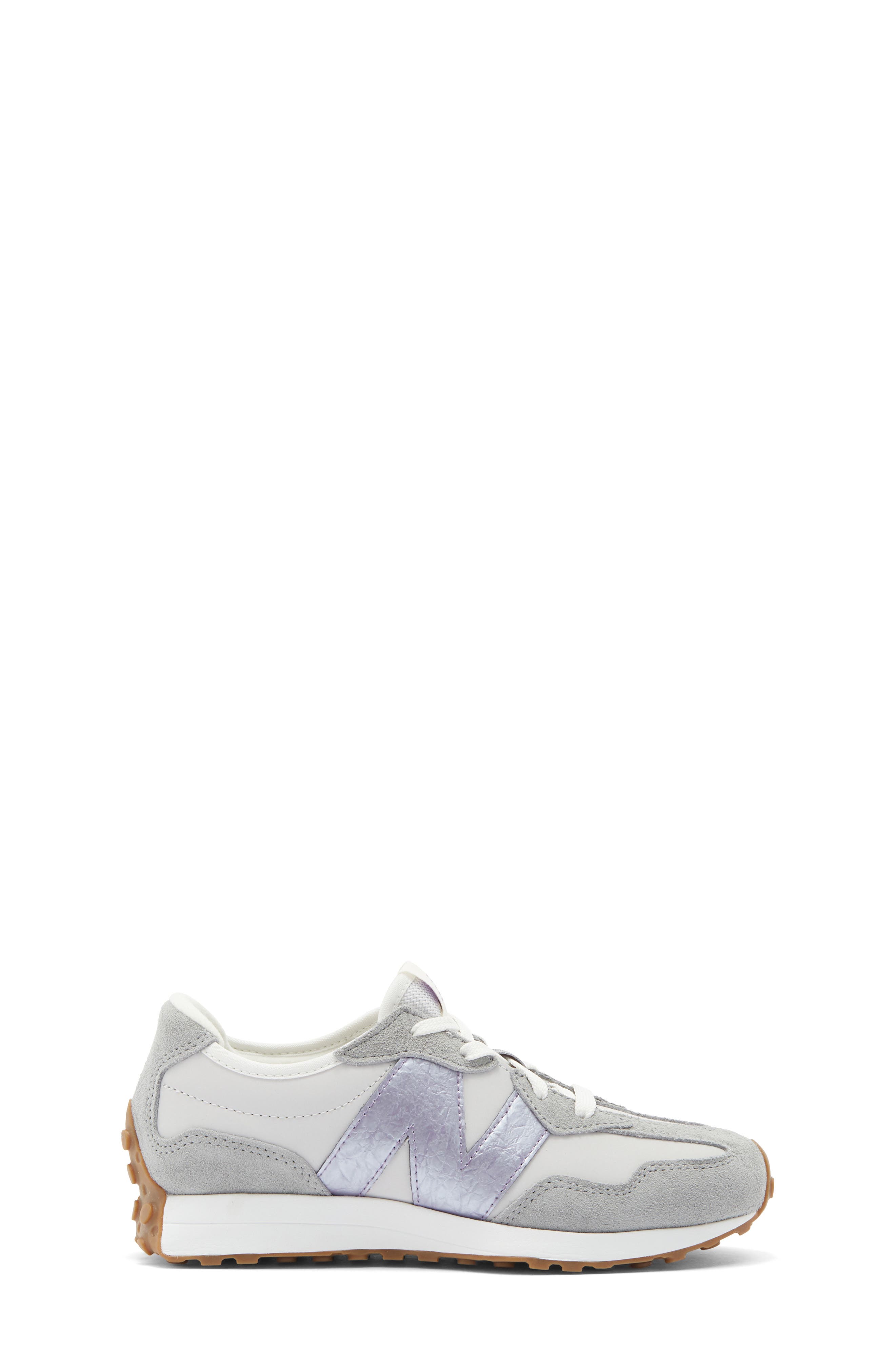 Kids' 327 Sneaker, Alternate, color, GREY MATTER/ CANDIED VIOLET