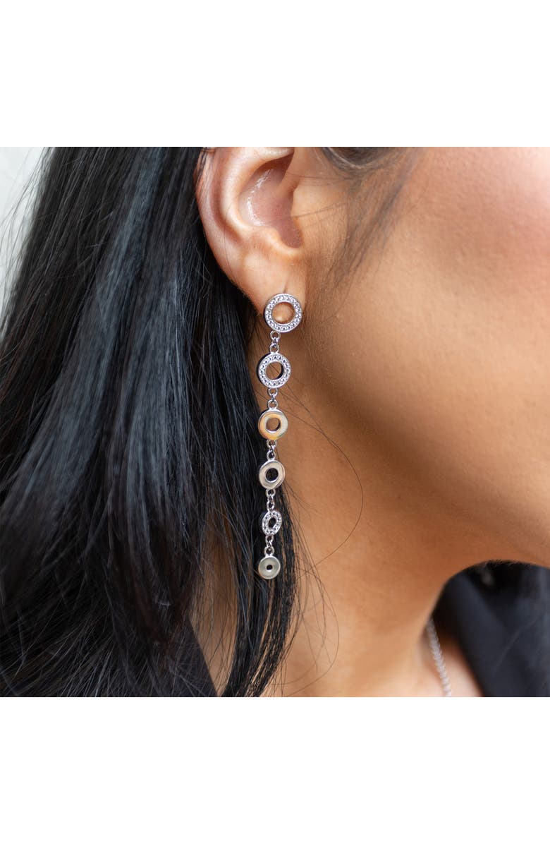 Lucy Quartermaine Art Deco Halo Drop Earrings, Alternate, color, Sterling Silver