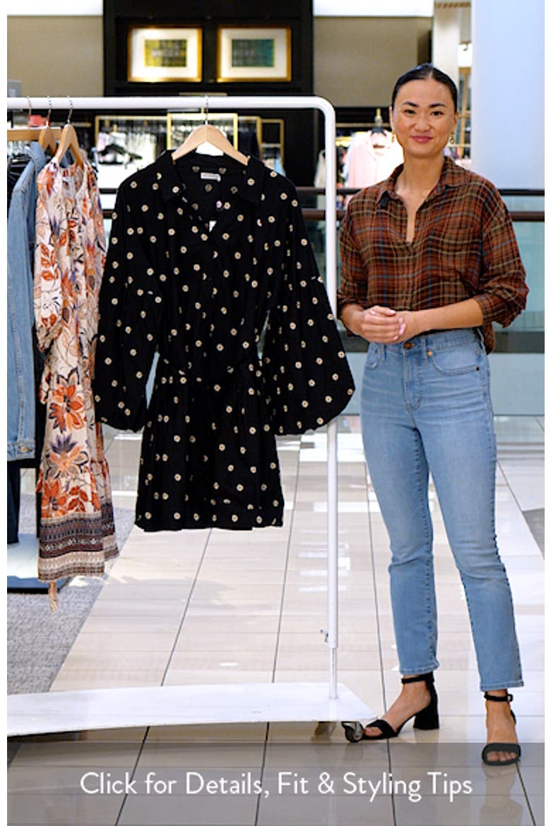 Embroidered Long Sleeve Babydoll Mini Shirtdress video
