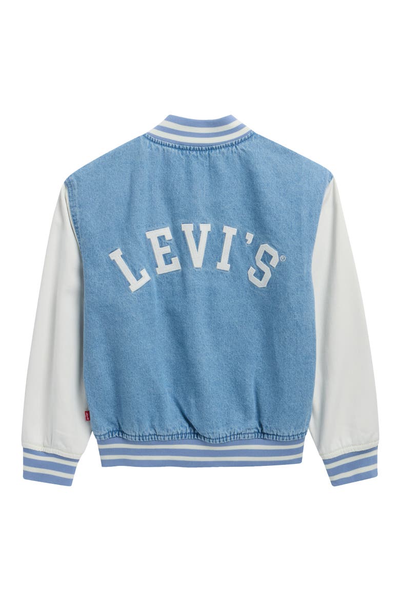 Kids' Denim Bomber Jacket, Alternate, color, VIBE CHECK