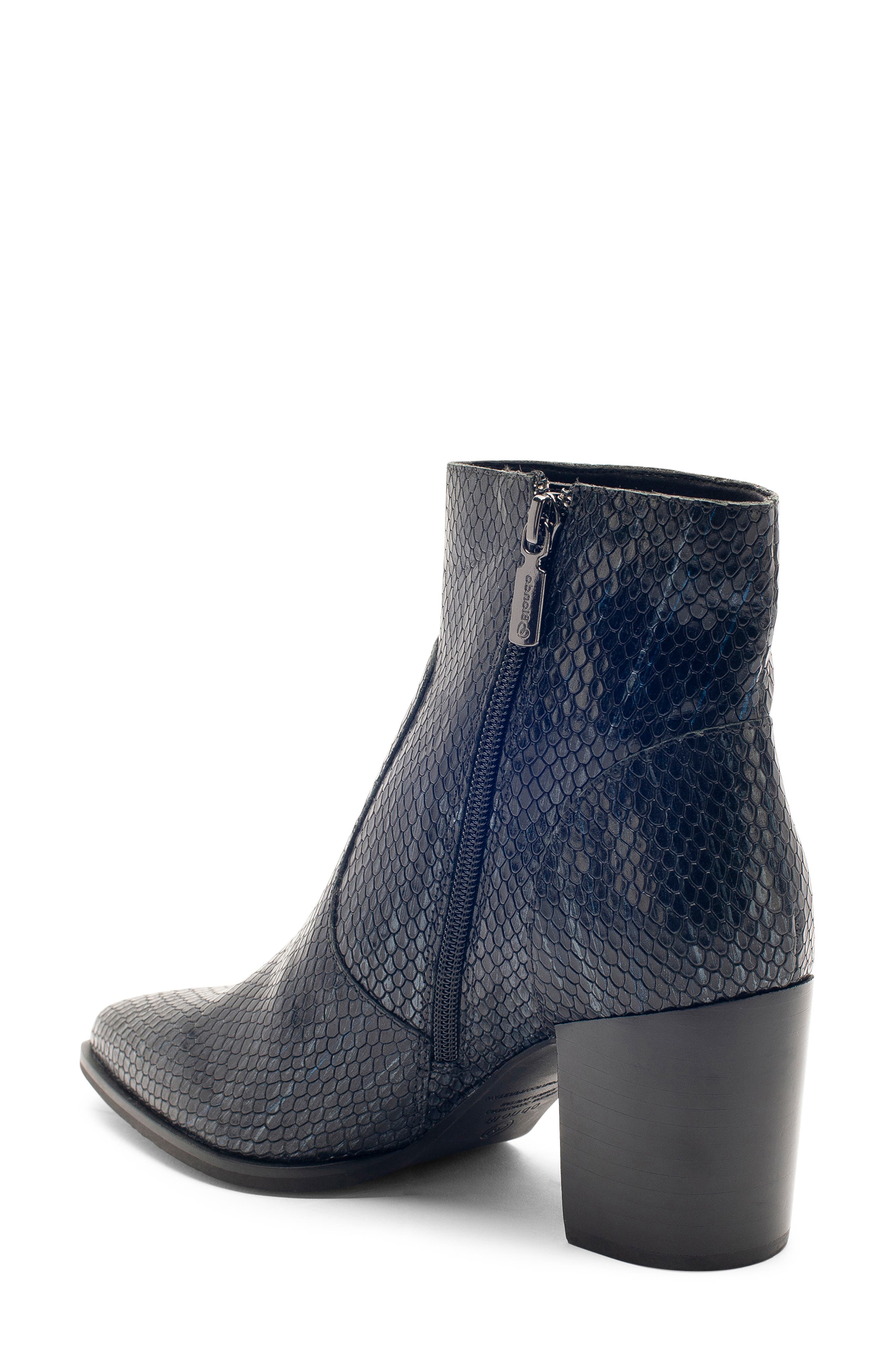 Tania Waterproof Bootie, Alternate, color, BLACK SNAKE LEATHER