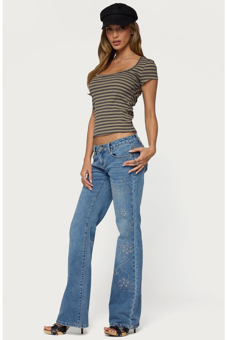 Maddex Striped Ribbed Tee, Alternate, color, OLIVE-AND-GRAY