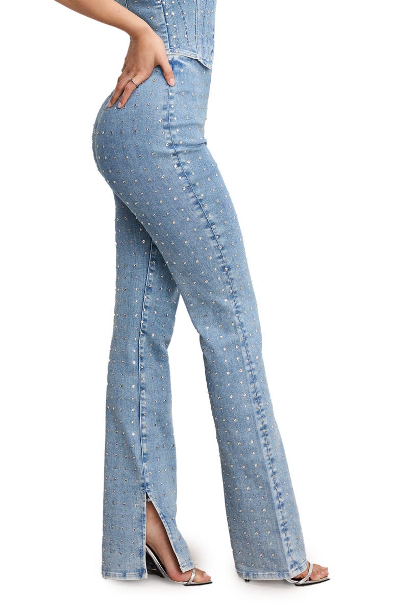 Good American Dolly Crystal Denim Pants, Alternate, color,