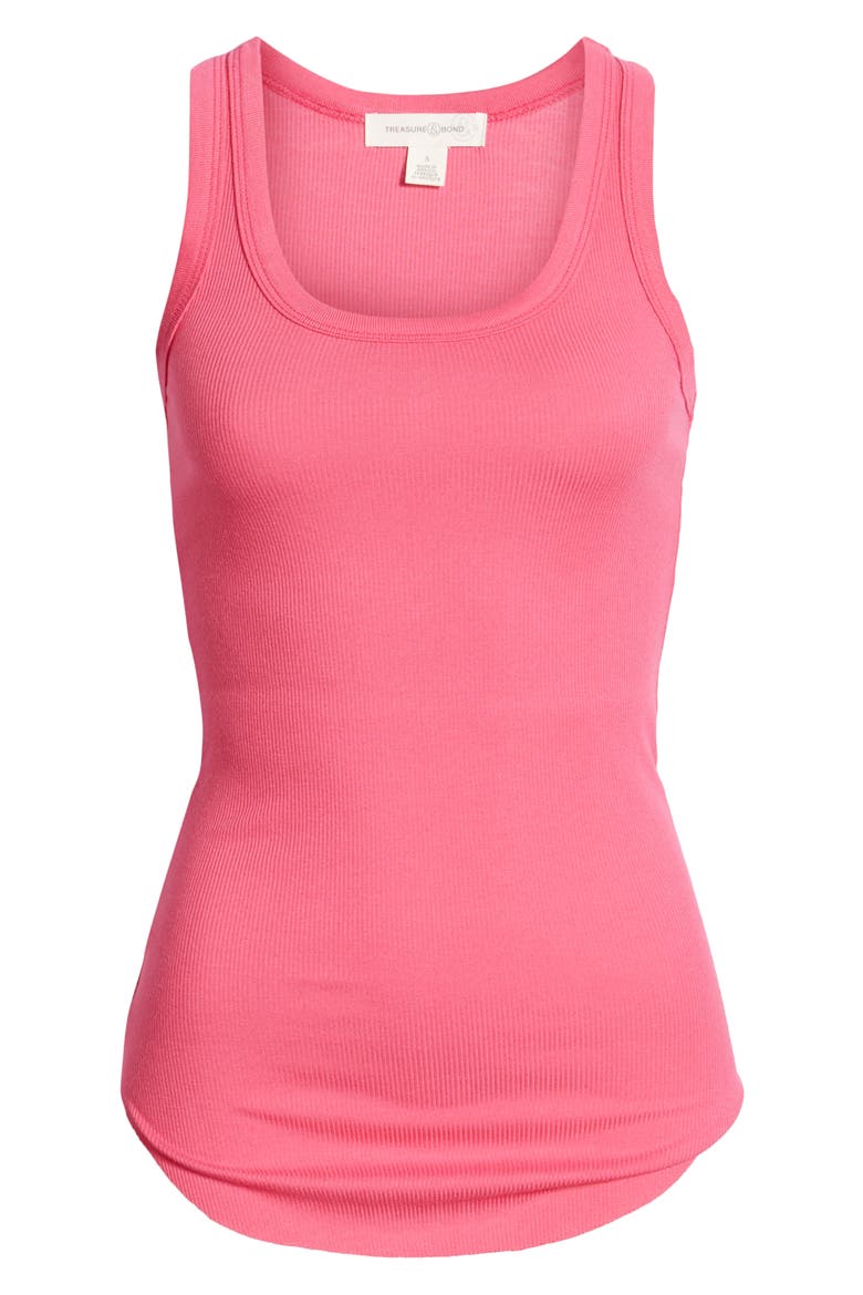 Ribbed Racerback Tank, Alternate, color, PINK LILAC