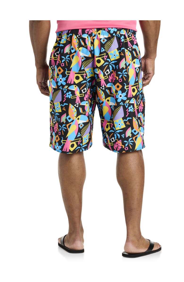 True Nation by DXL Big & Tall Toucan Print Swim Trunks, Alternate, color,