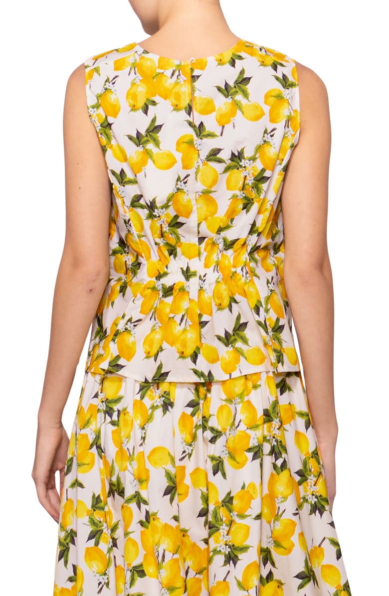 MELLODAY Lemon Sleeveless Poplin Top, Alternate, color, Lemon Print