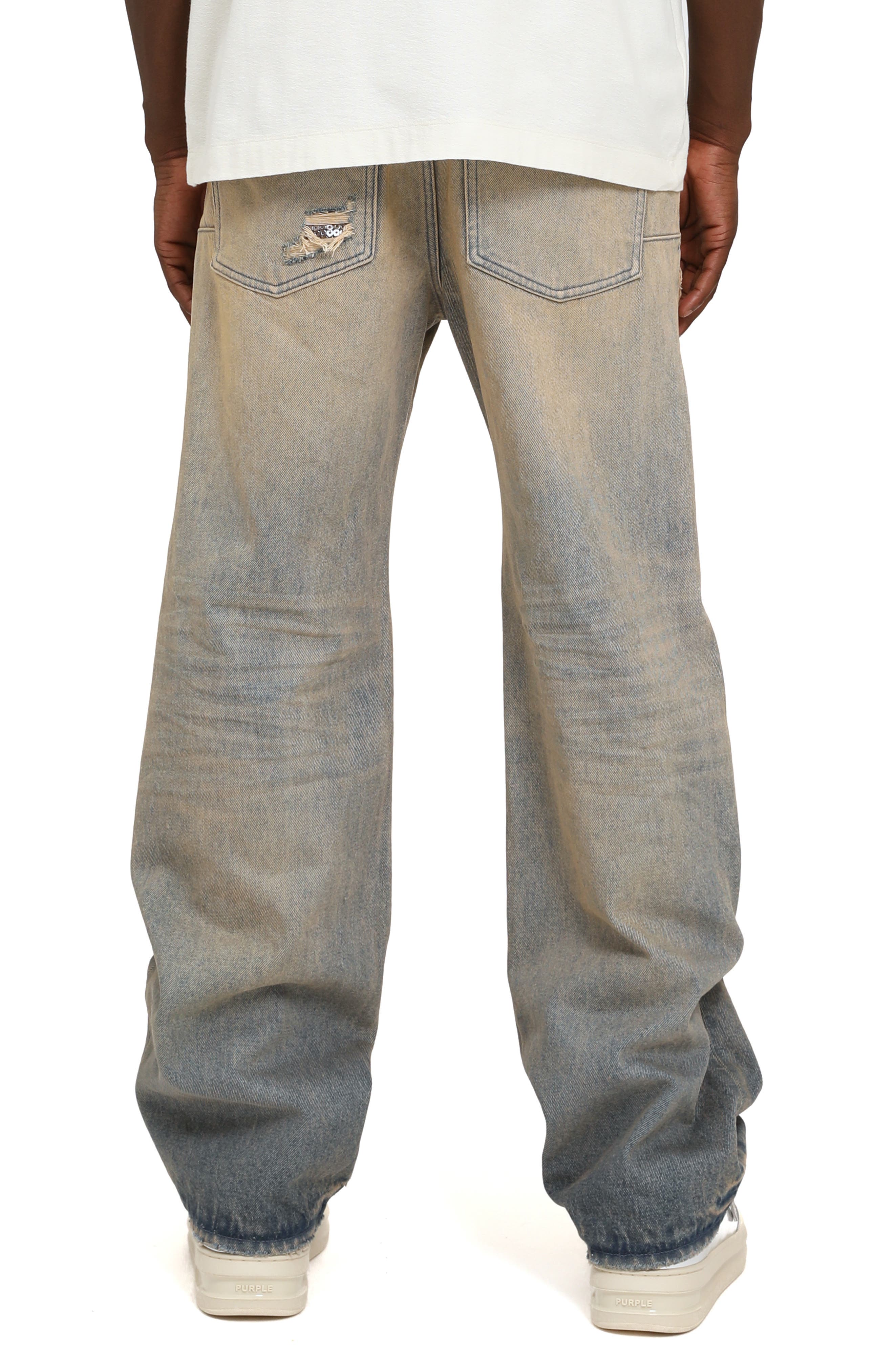 Tinted Sequin Ripped & Repaired Straight Leg Jeans - image 2