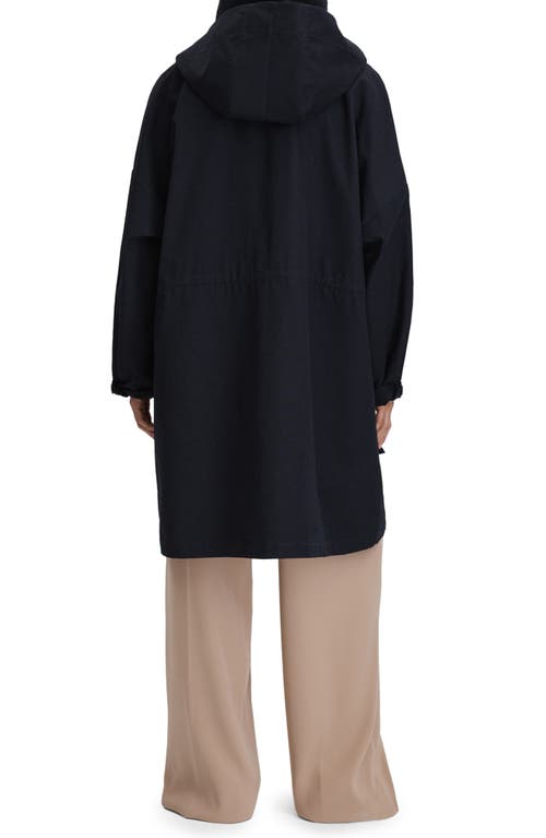 Reiss Peyton Hooded Cotton Parka Coat In Navy
