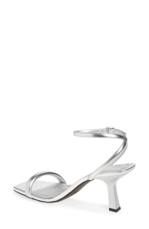 Open Edit Taytum Ankle Strap Sandal In Silver Metallic