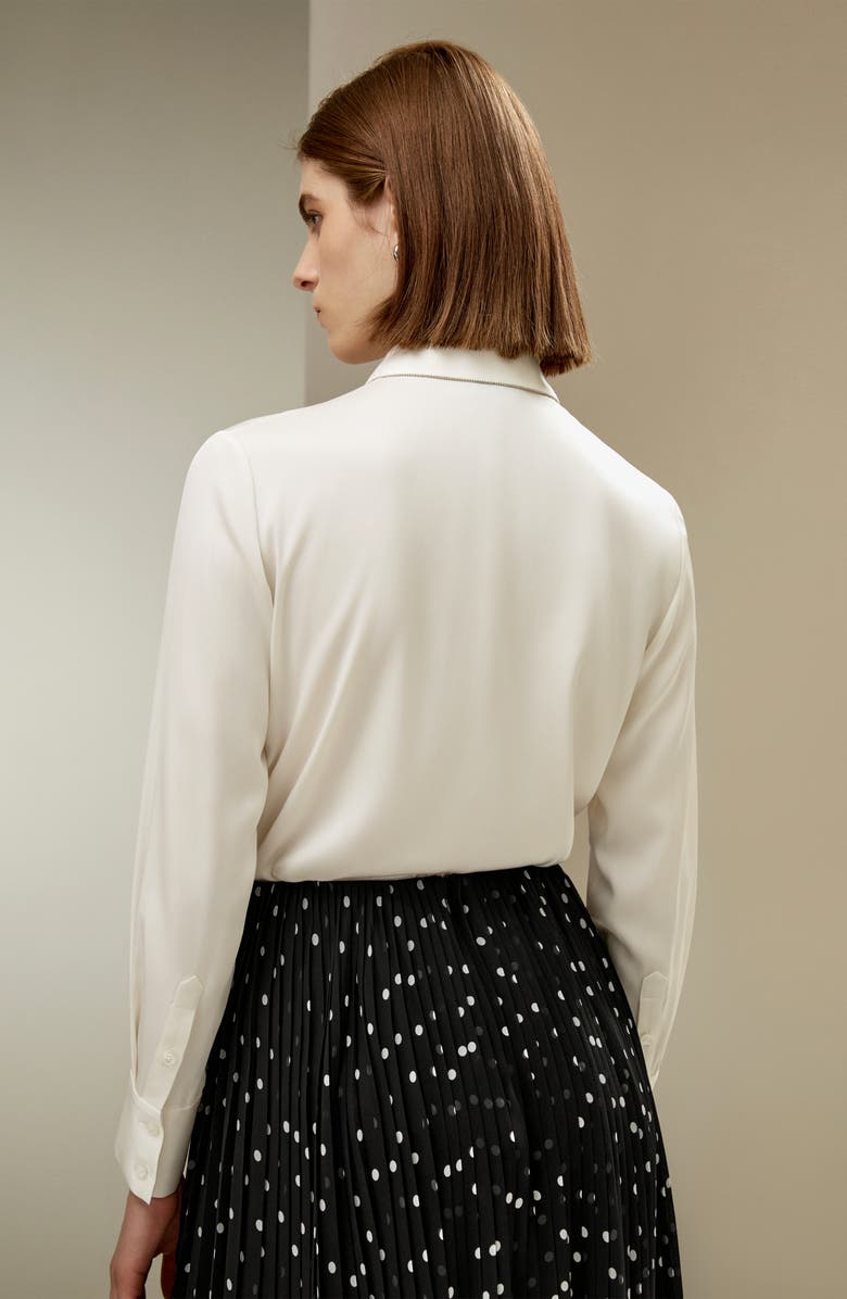 Lilysilk Beaded Chain Silk Shirt for Women, Alternate, color, Pearl White