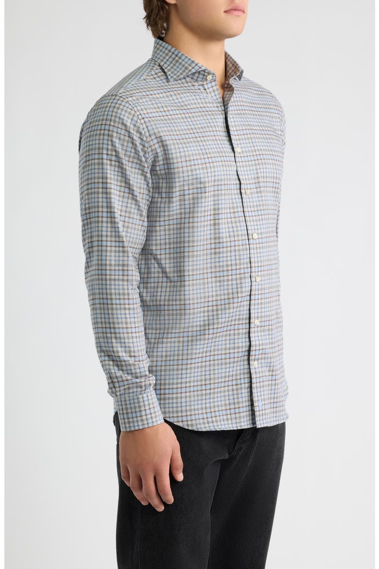 Redwood Plaid Long Sleeve Button-Up Shirt, Alternate, color, KONA