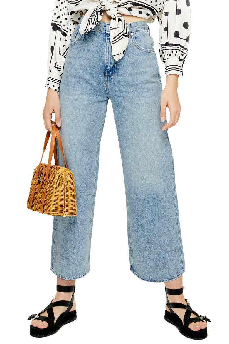 Wide Leg Crop Jeans, Main, color, BLEACH