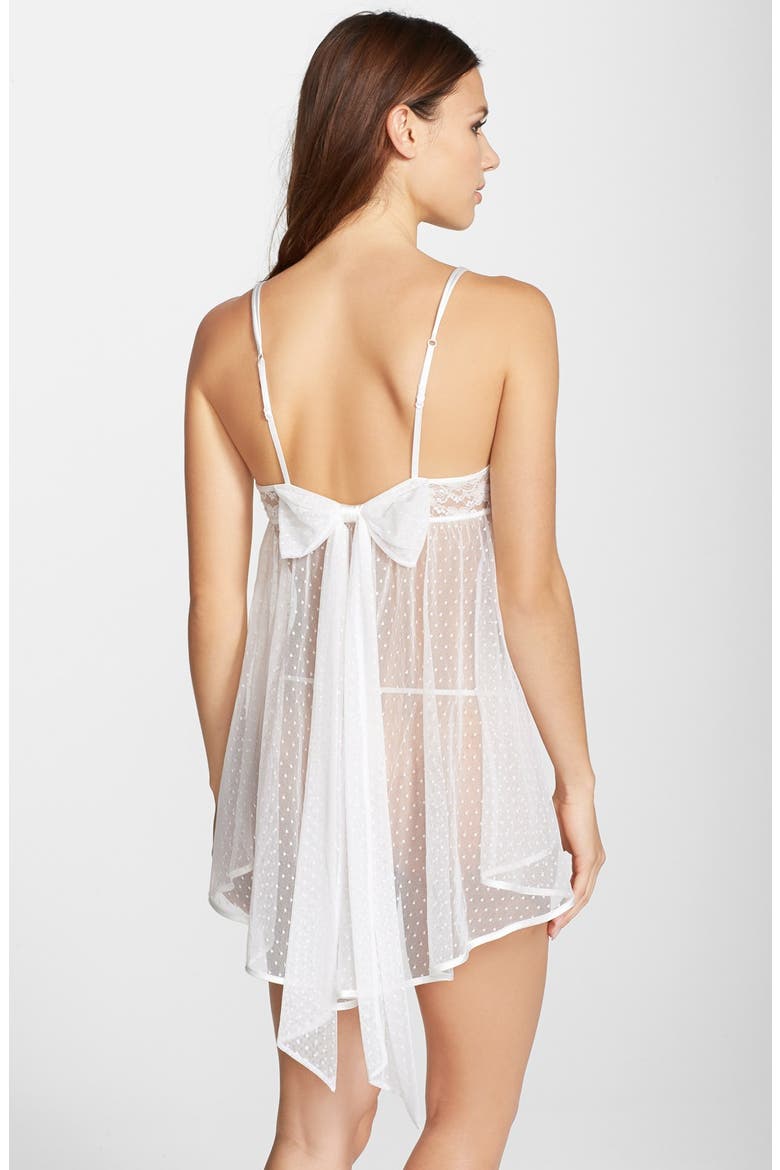 'Natalie' Babydoll & G-String, Main, color, WHITE