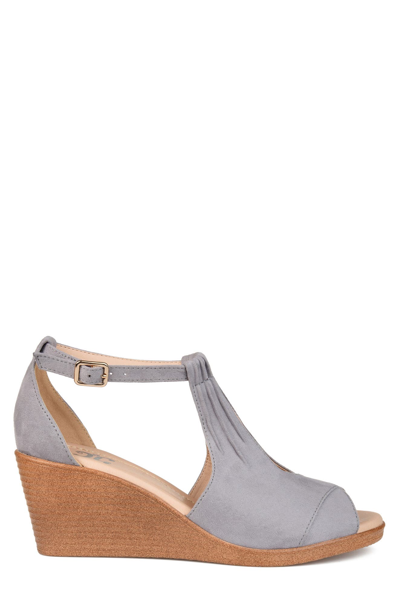 Journee Collection Kedzie Wedge Sandal - Wide Width, Alternate, color, Grey