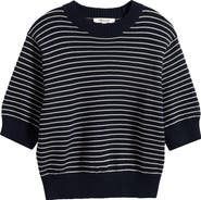 Madewell Textural Stitch Cotton Crewneck Sweater