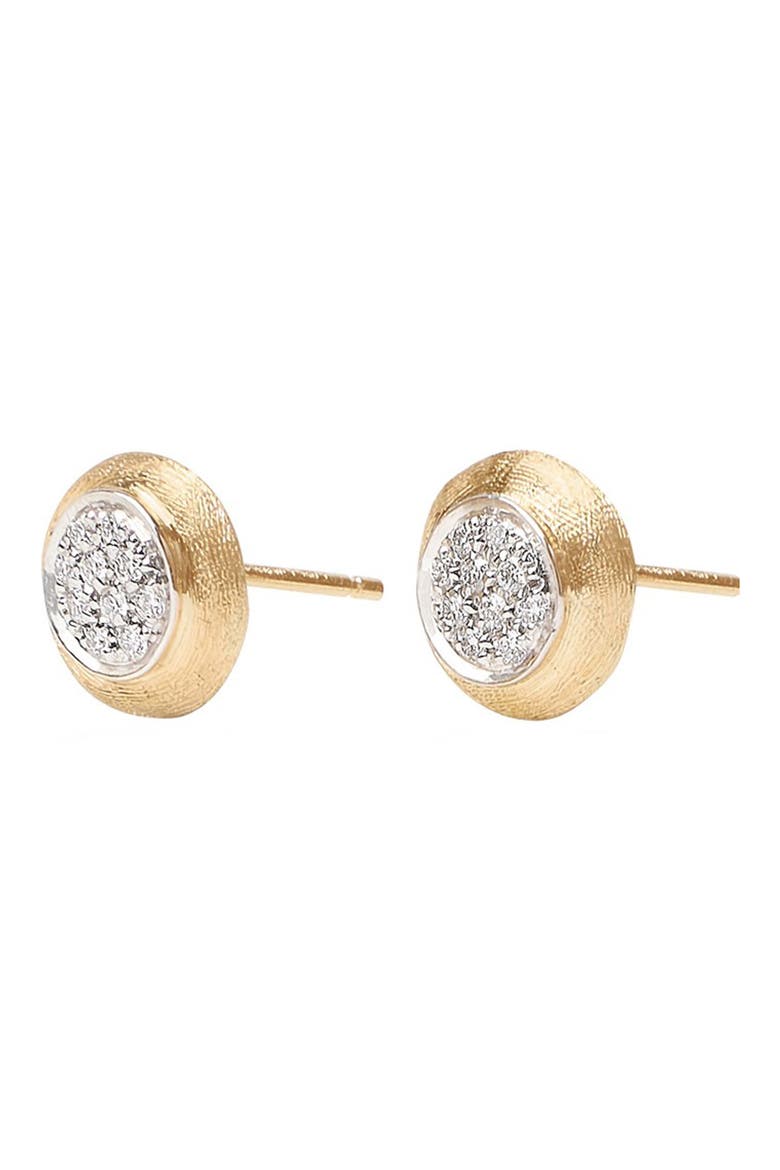 Jaipur 18K Yellow & White Gold Diamond Stud Earrings, Alternate, color, YELLOW GOLD