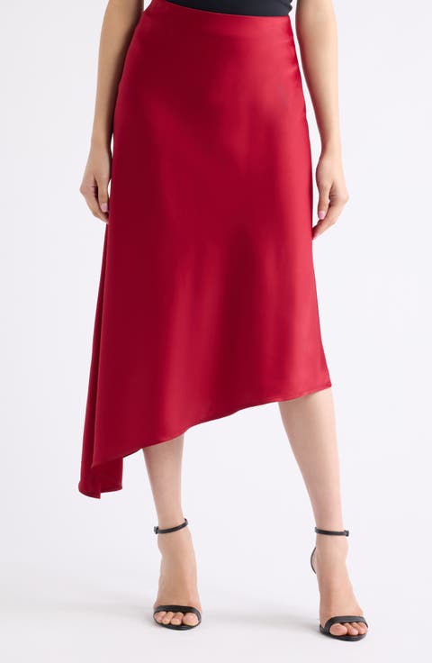 Asymmetrical Bias-Cut Midi Skirt