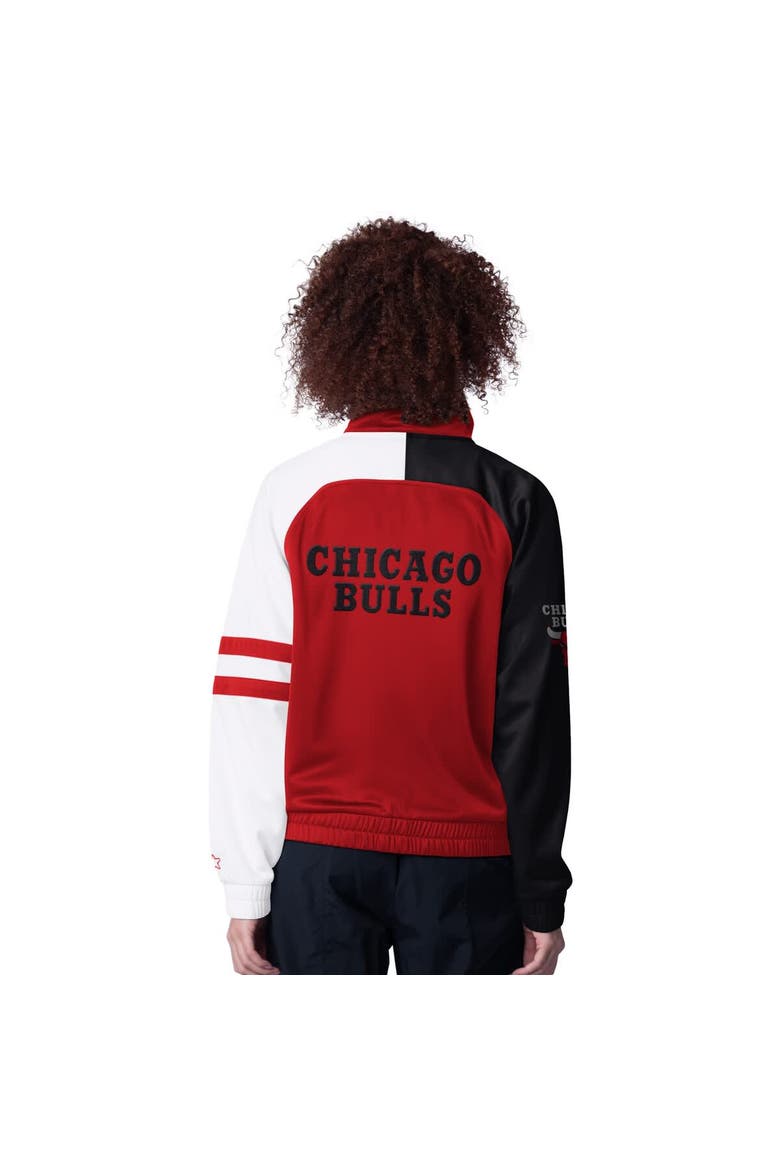 Women's Starter Red Chicago Bulls Line Up Dolman Raglan Full-Zip Track Jacket, Alternate, color, Red