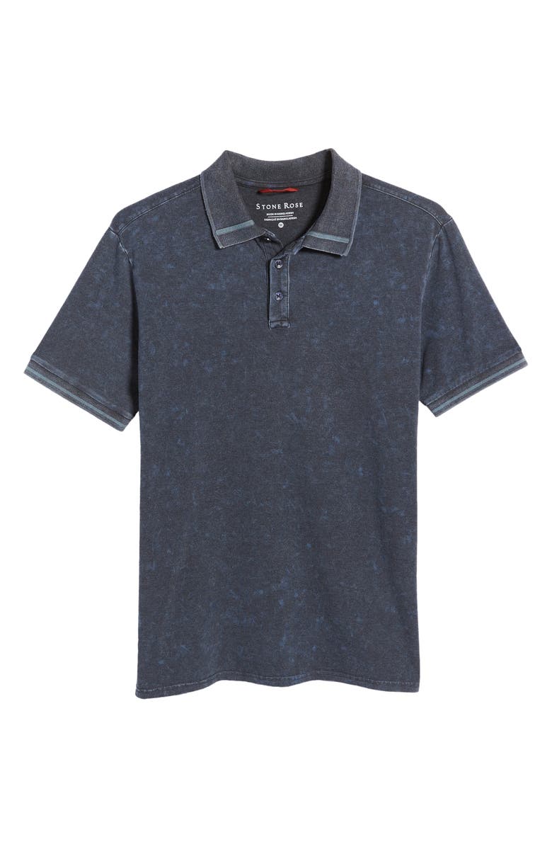 Stone Rose Tipped Acid Wash Performance Jersey Polo, Alternate, color,