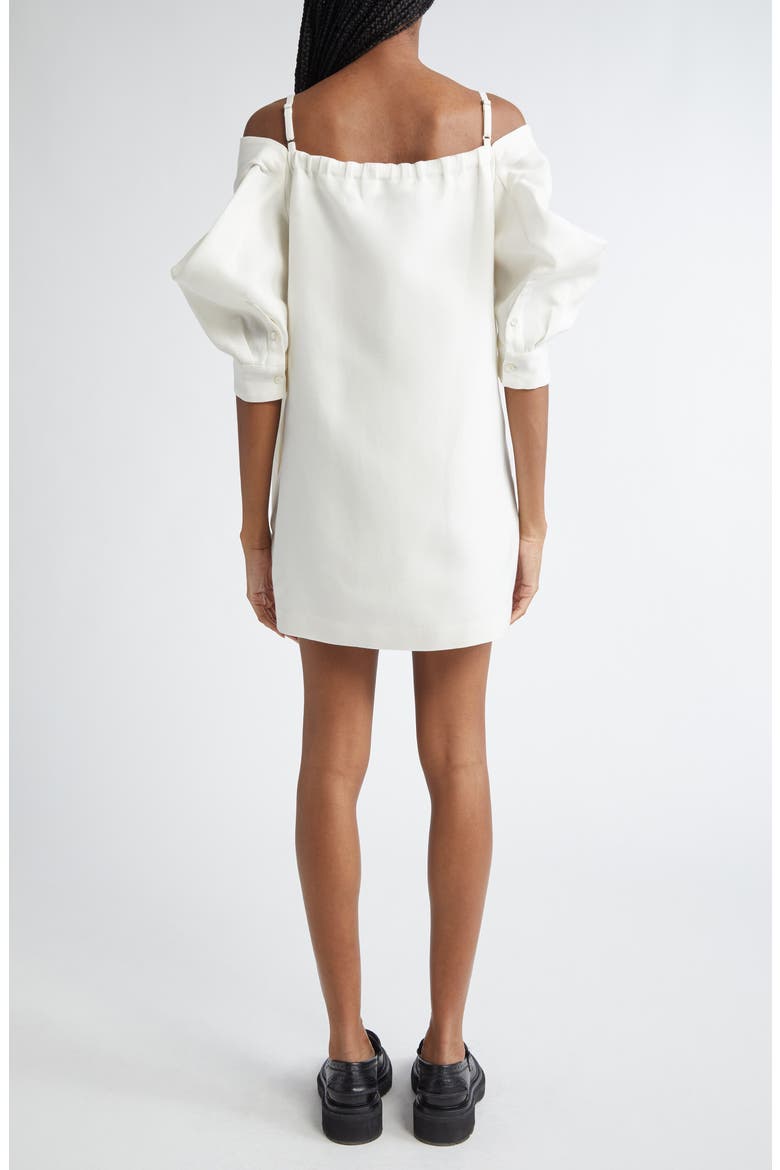 white silk shift dress Cold Shoulder Silk & Cotton Double Face Shift Dress (Women)