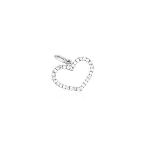 Mini Diamond Open Heart Charm