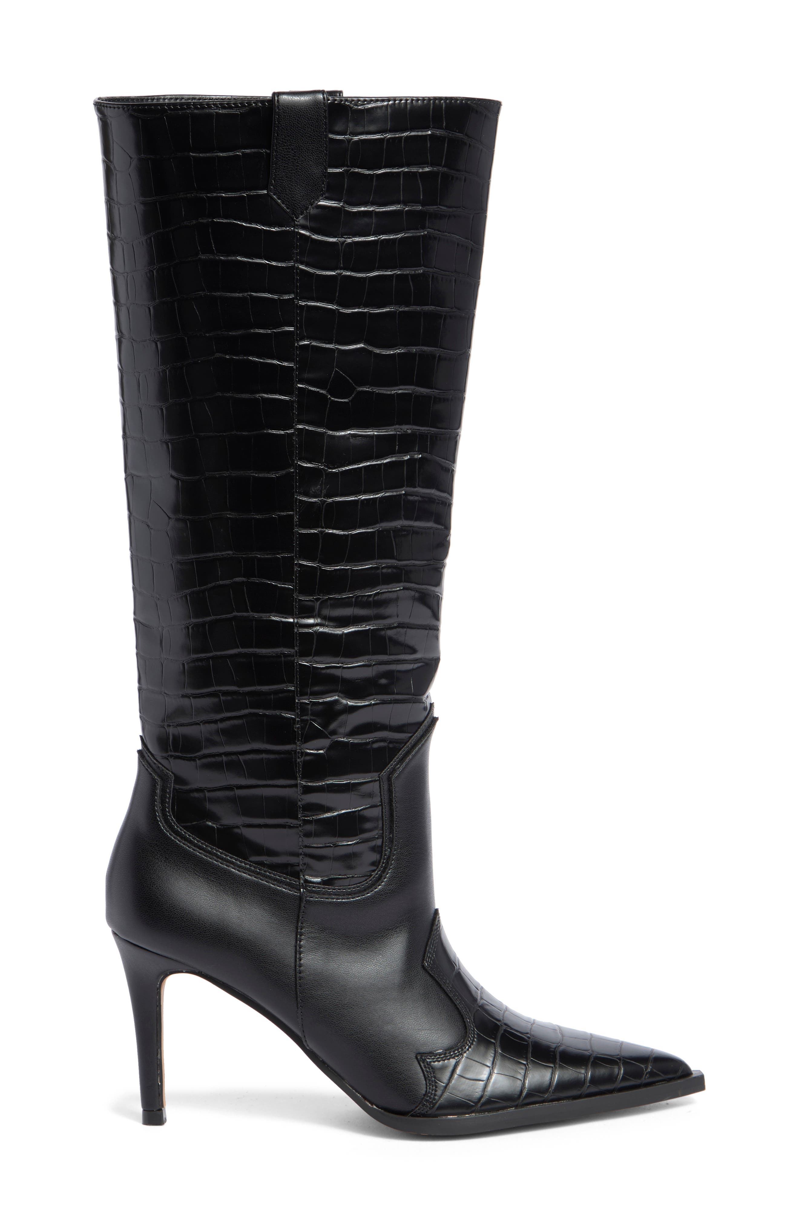 Steven New York Lanza Knee High Boot, Alternate, color, Black Croco