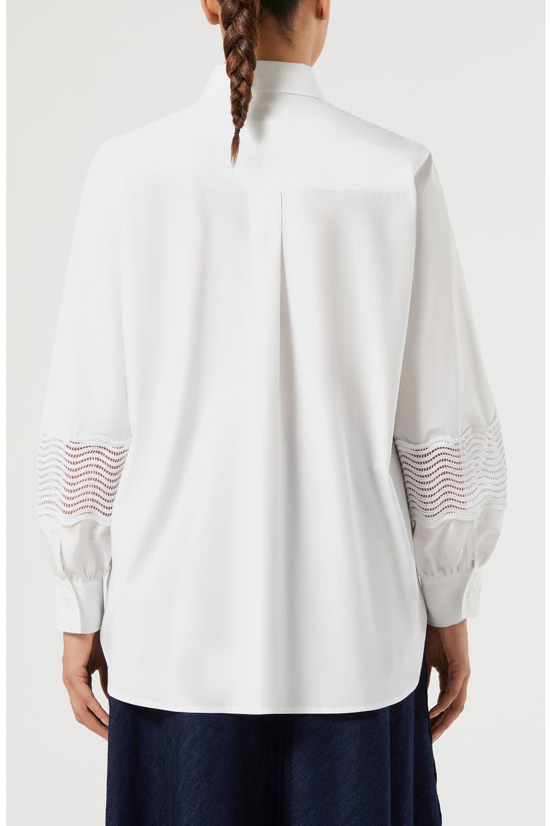 Embroidery Trim Long Sleeve Cotton Poplin Shirt, Alternate, color, OPTICAL WHITE